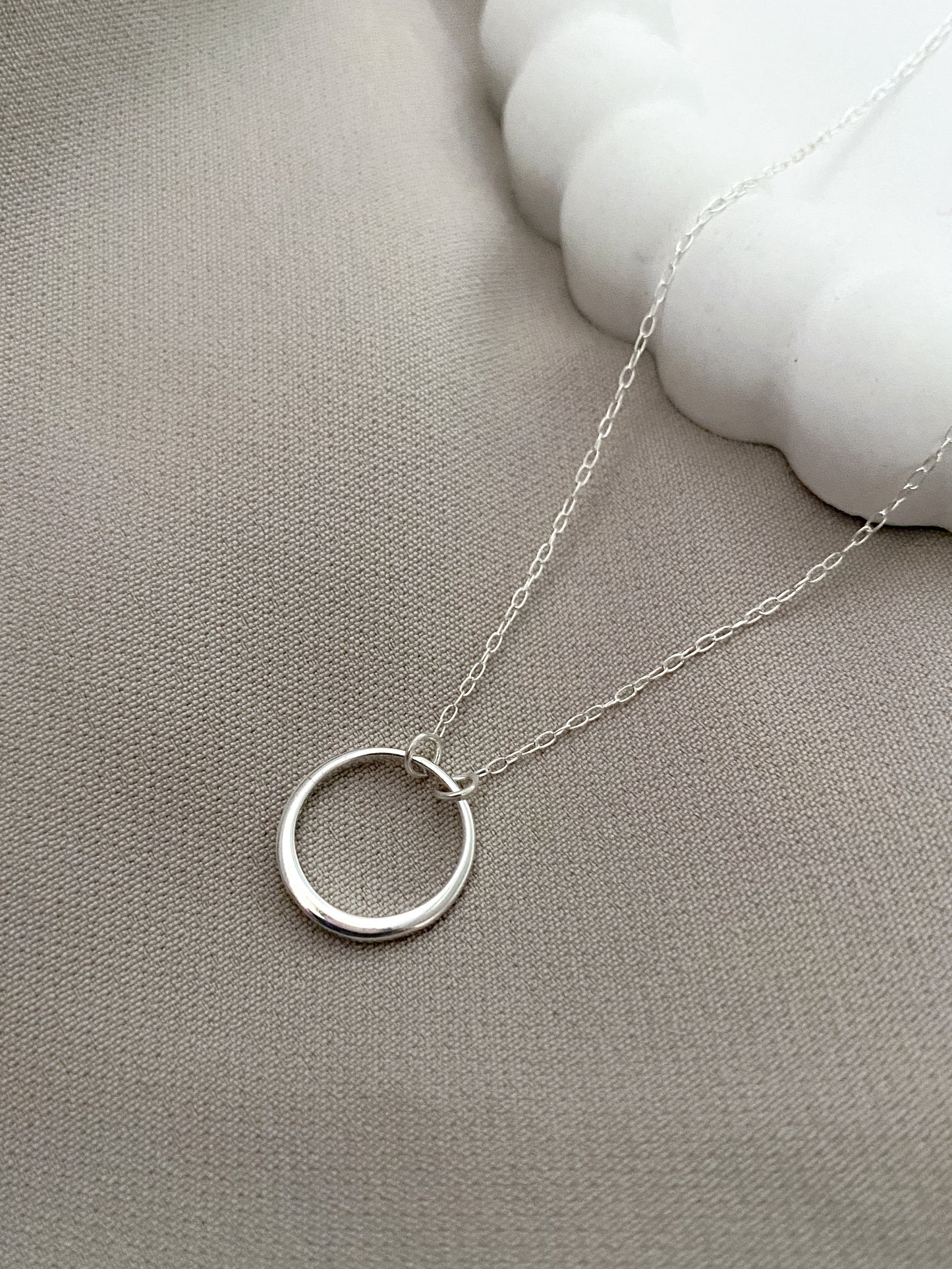 Classic Ring Charm Sterling Silver Necklace