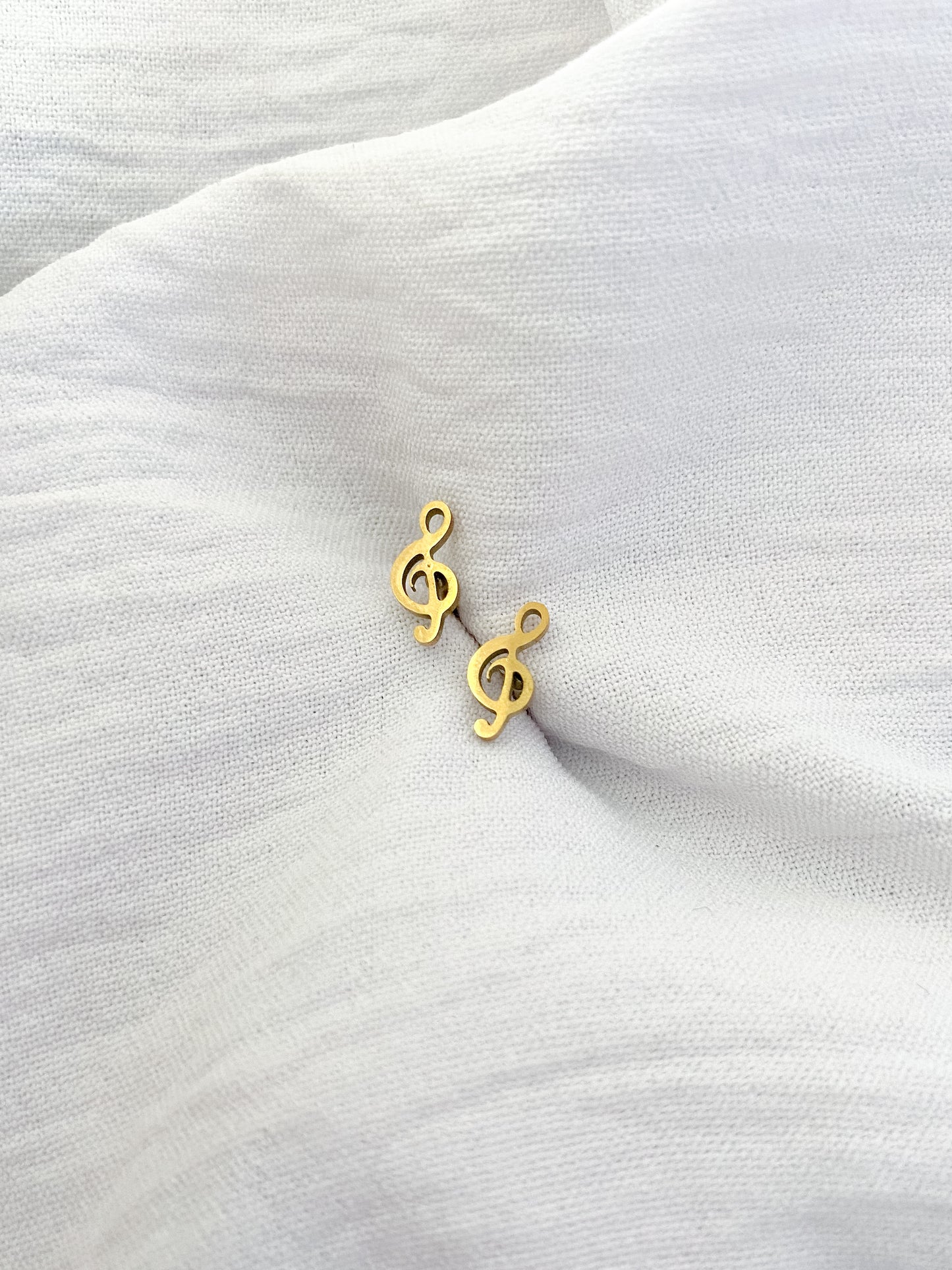 Music Earring Studs - Gold