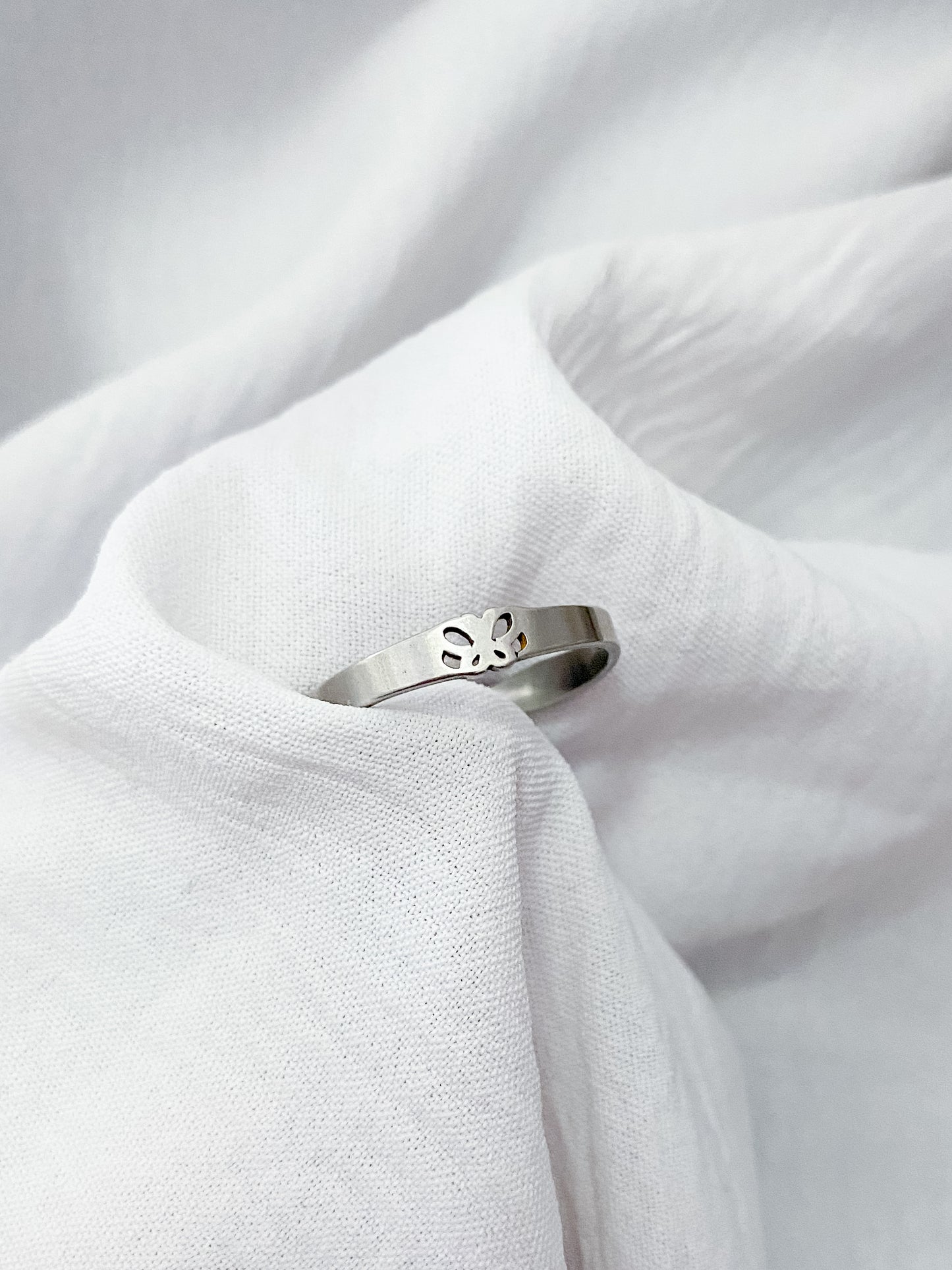 Cutout Butterfly Ring - Silver