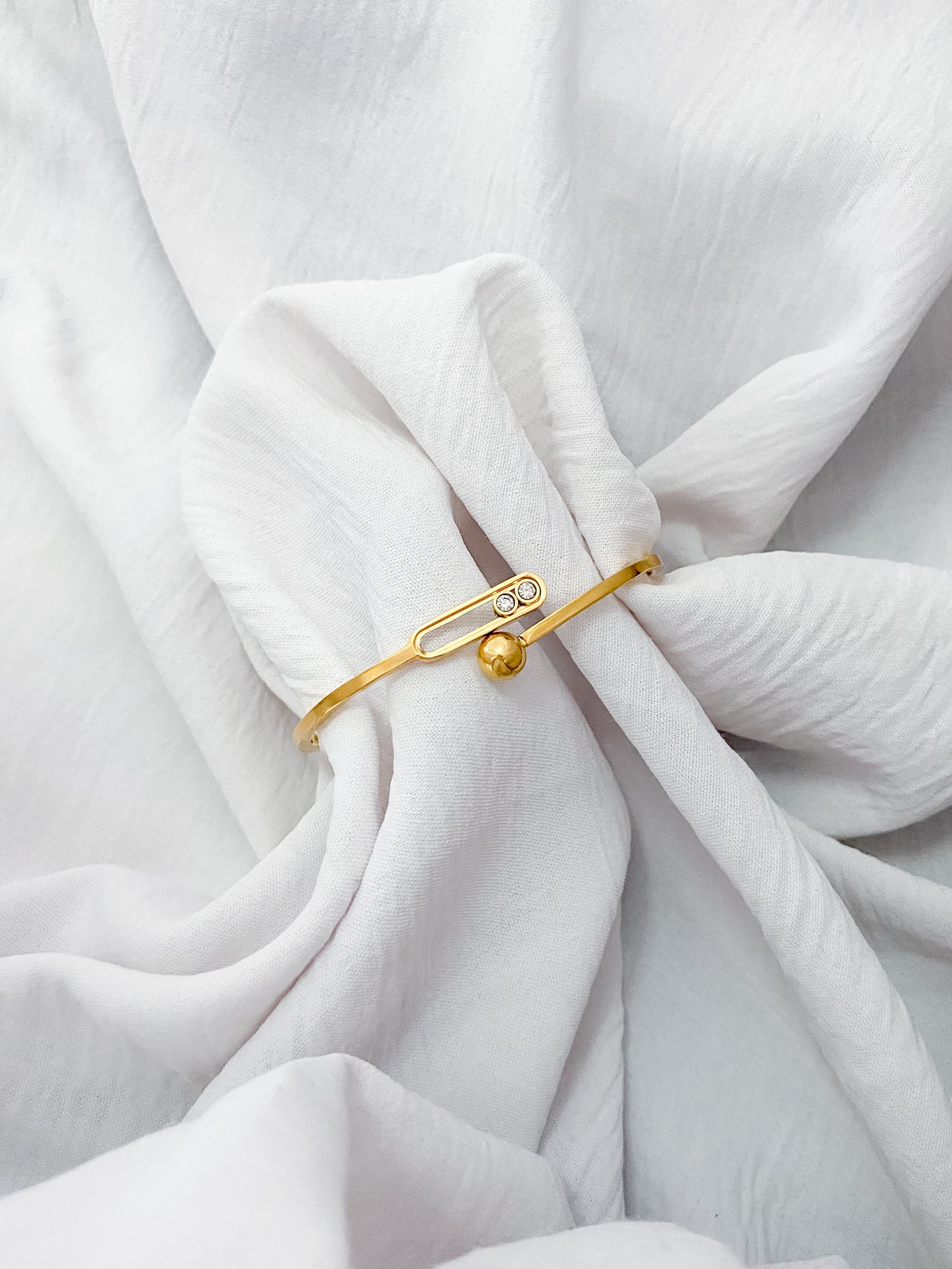 Diamante Fidget Cuff Bracelet - Gold