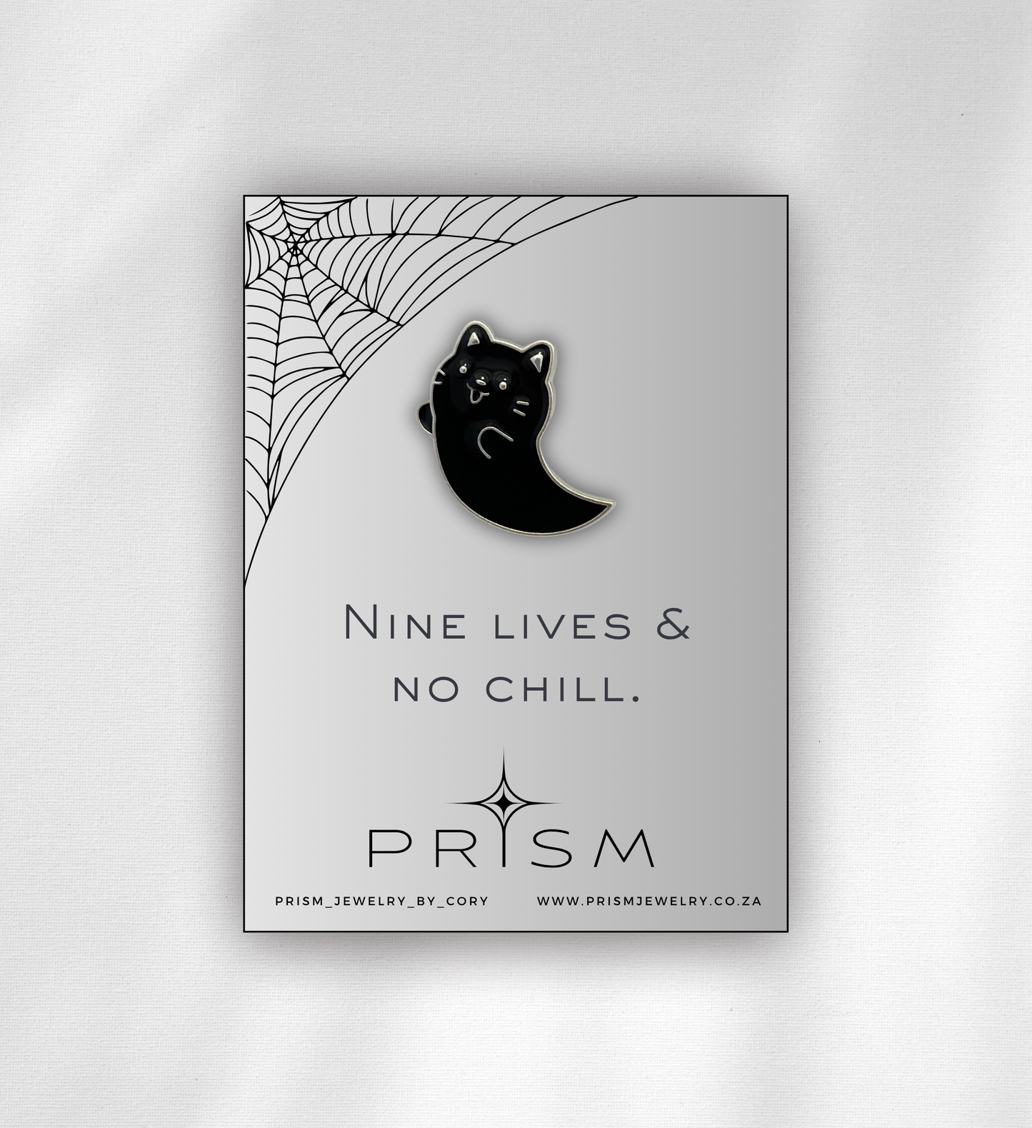 Black Ghost Cat Pin