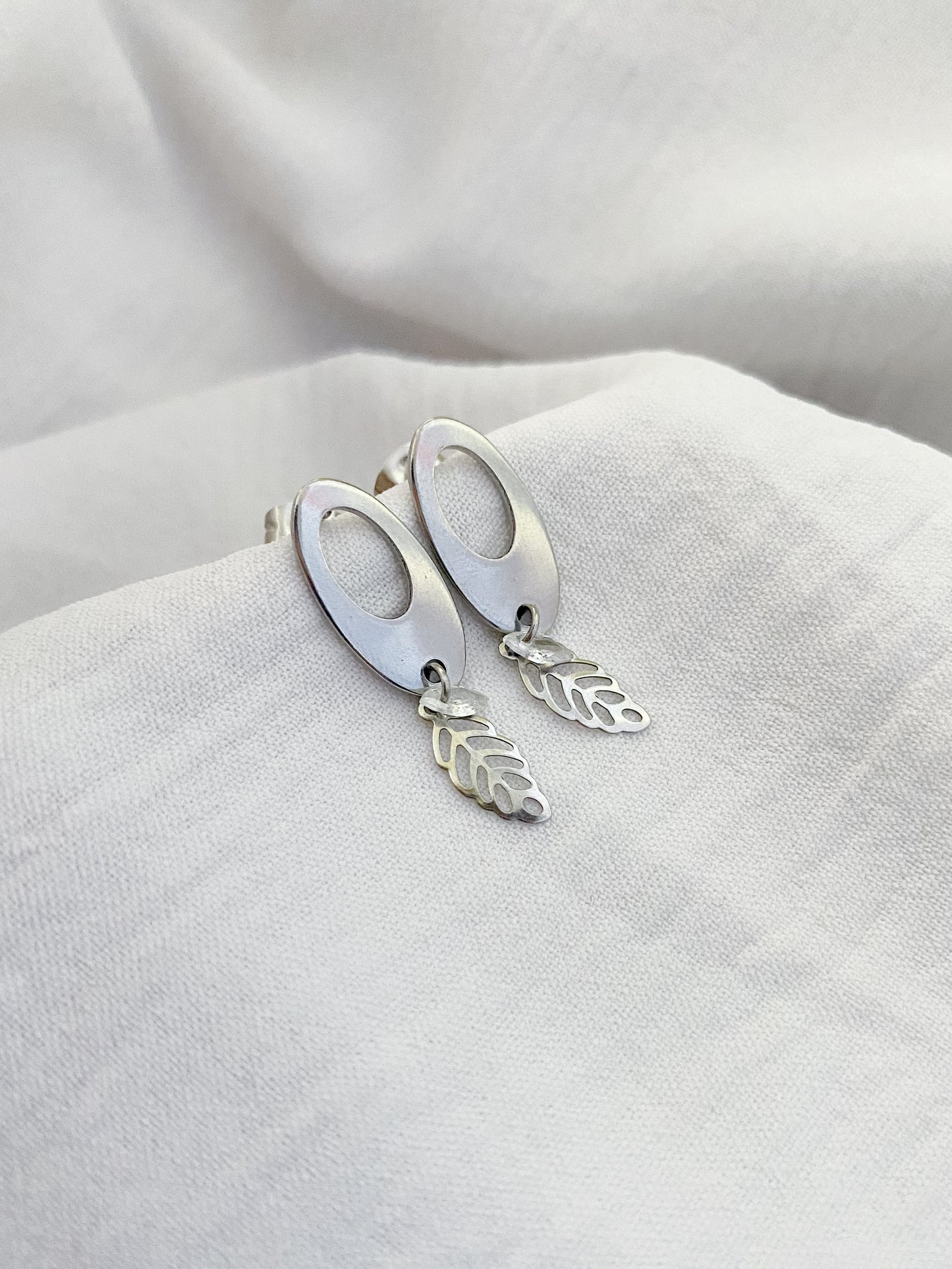 Cubic Zirconia Bloom Earrings - Silver