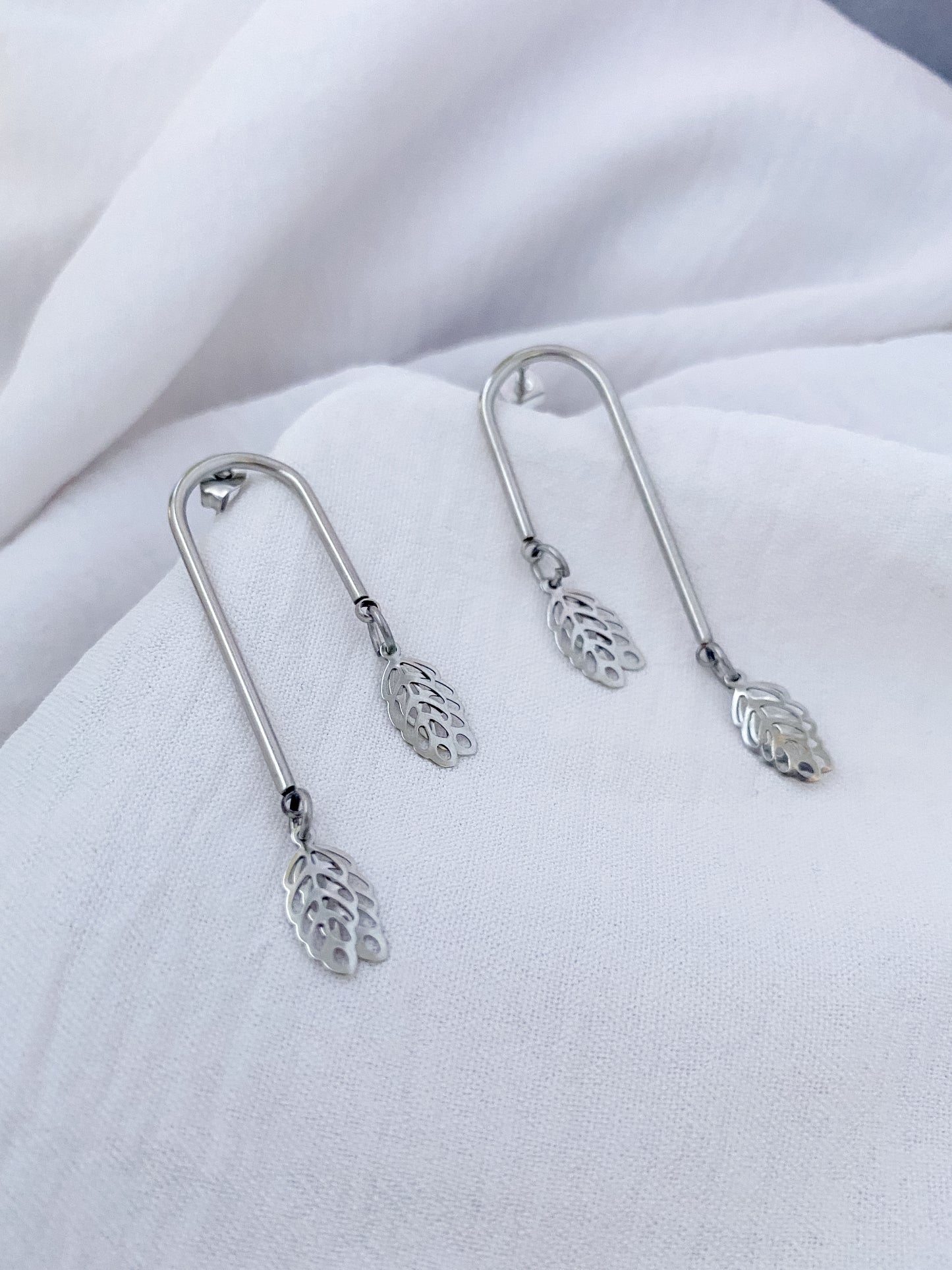 Amber Fall Earrings - Silver