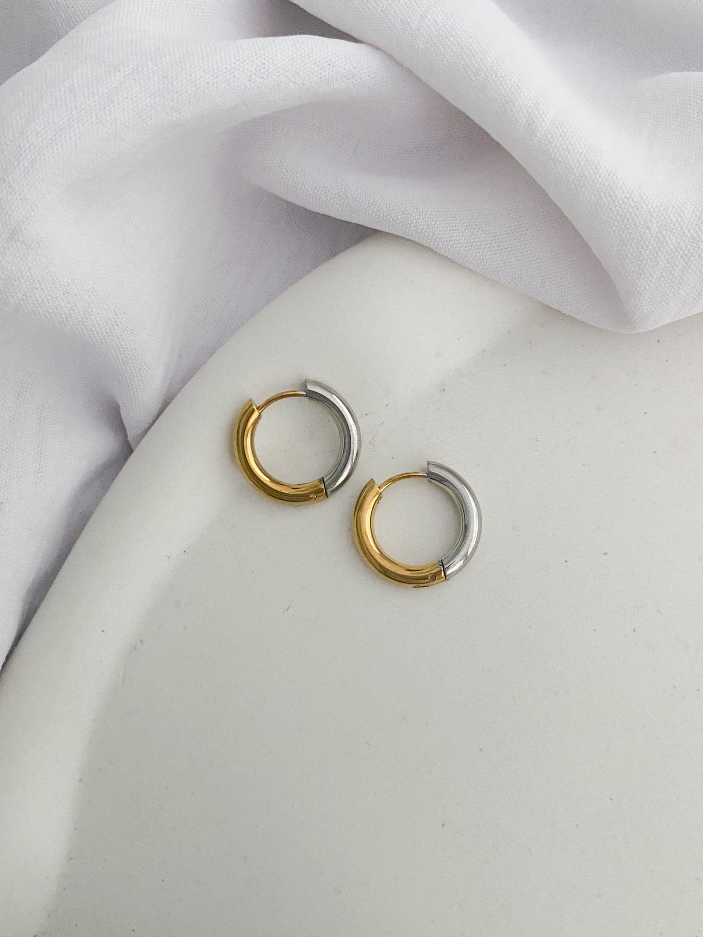 Medium Sleeper Earrings - Two-Tone