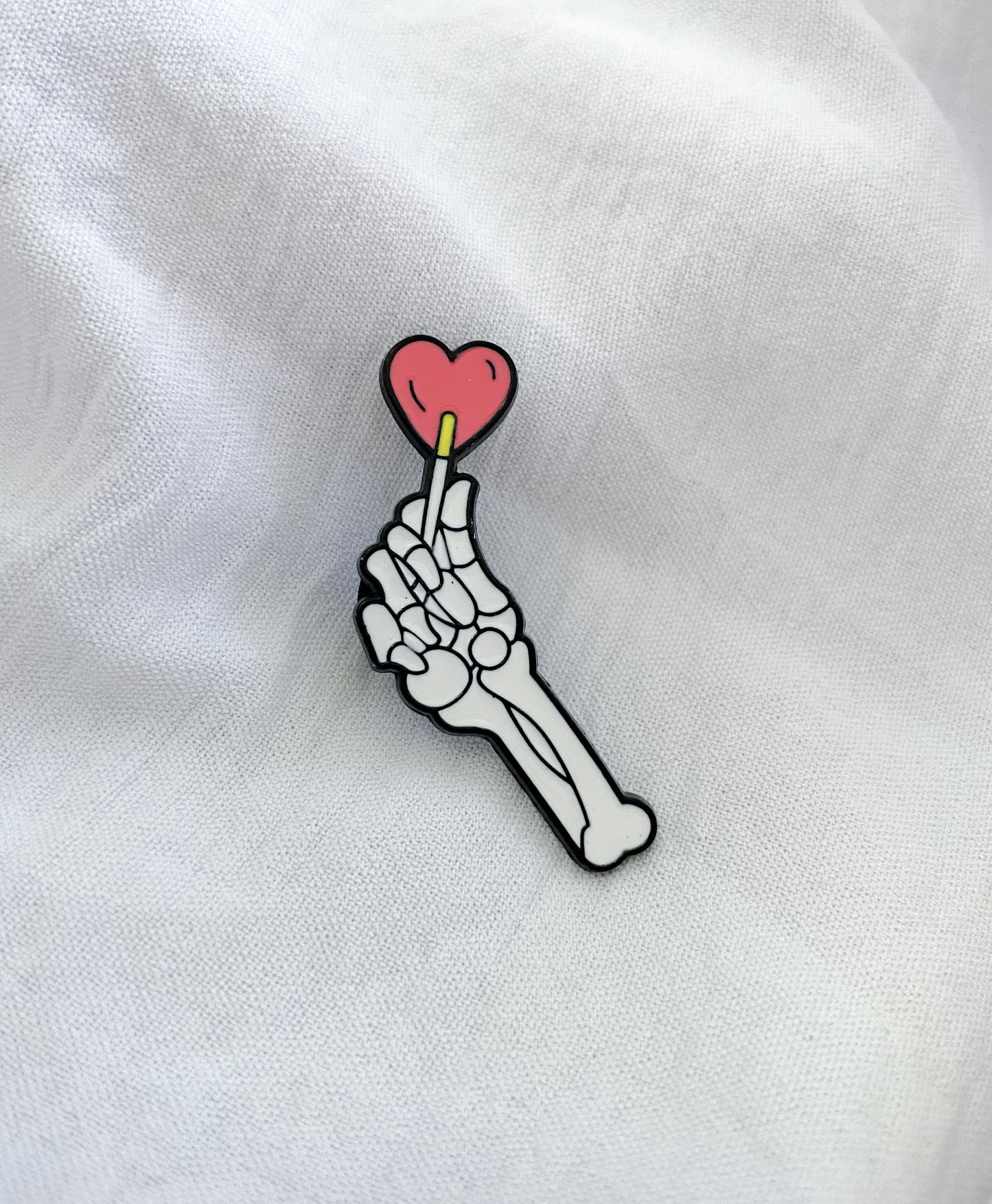 Skeleton Eating a Lolipop Pin
