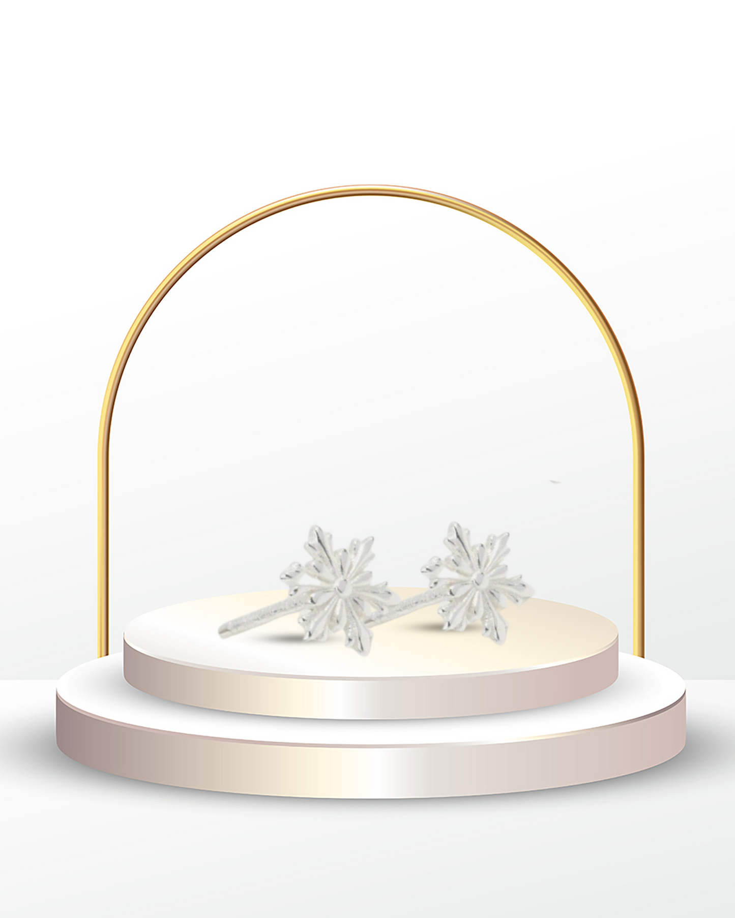 Sterling Silver Snowflake Earring Studs