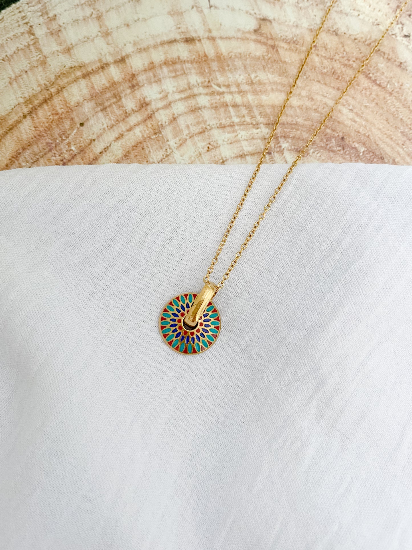 Mandala Pendant Necklace - Gold