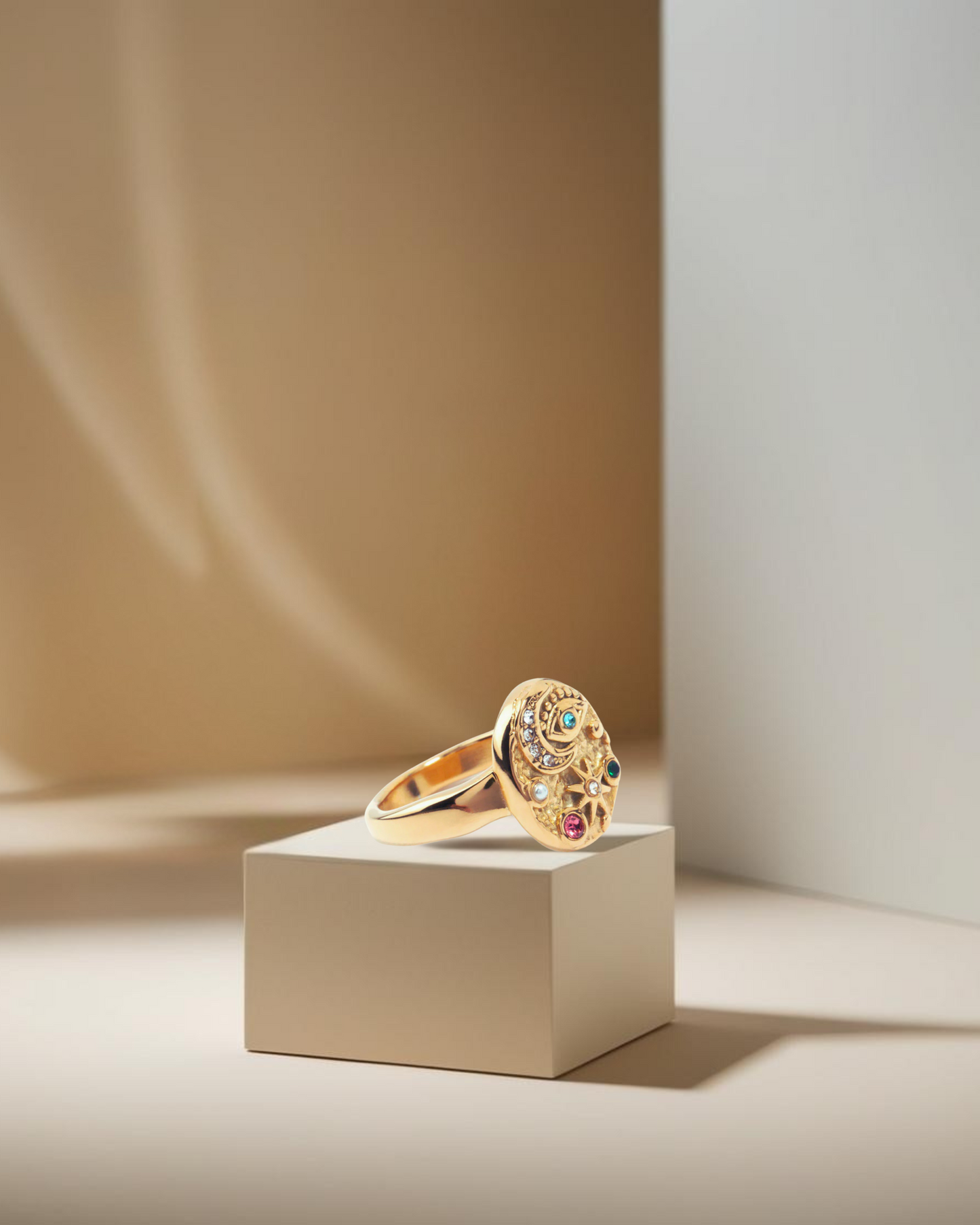 Celestial Signet Ring - Gold Plated