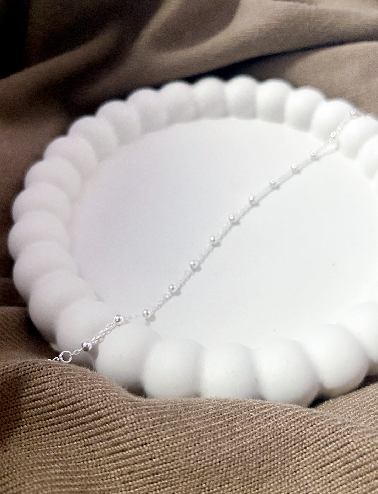 Sterling Silver Dotted Chain Bracelet