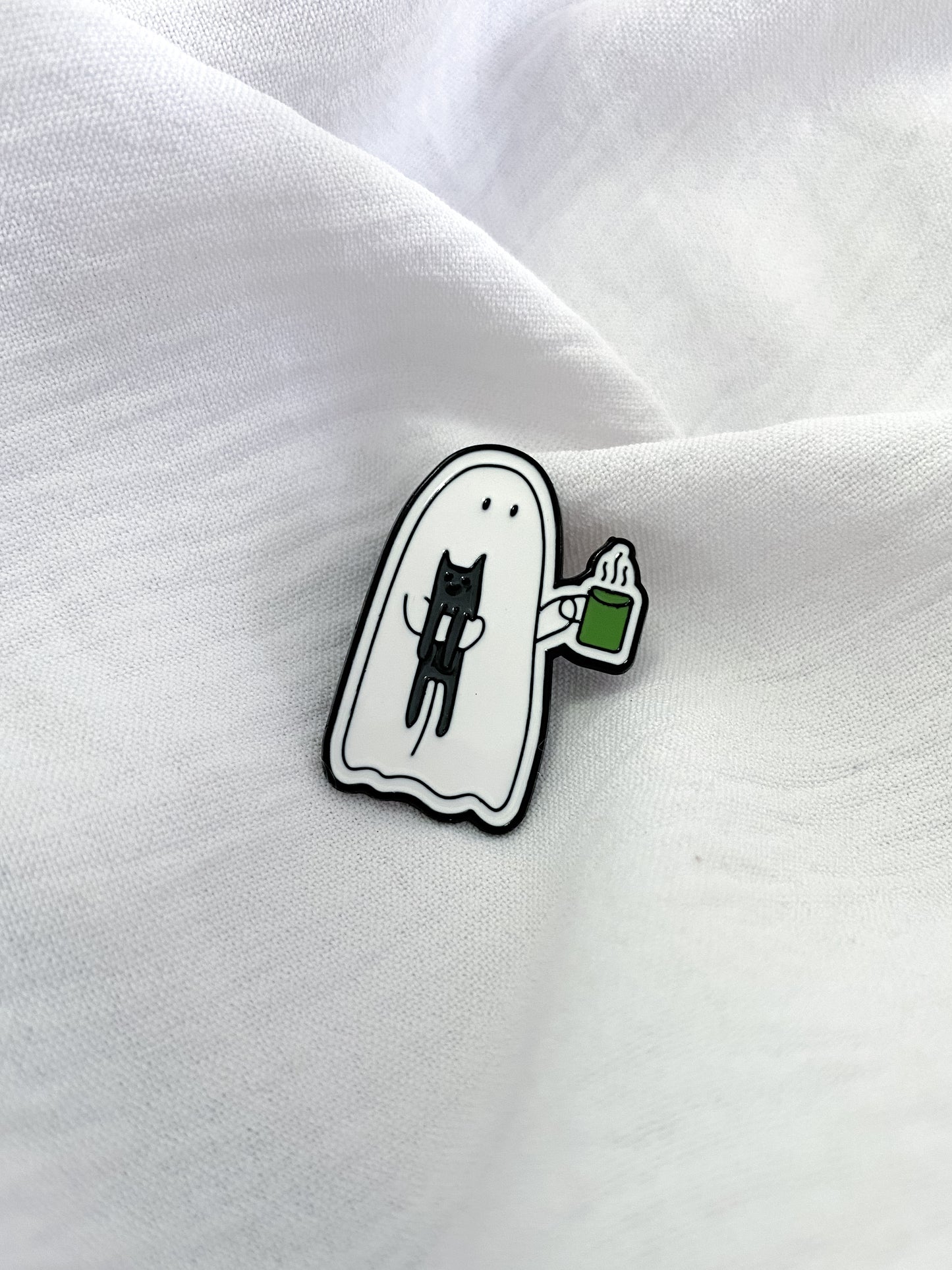 Ghost & Pet Cat Pin