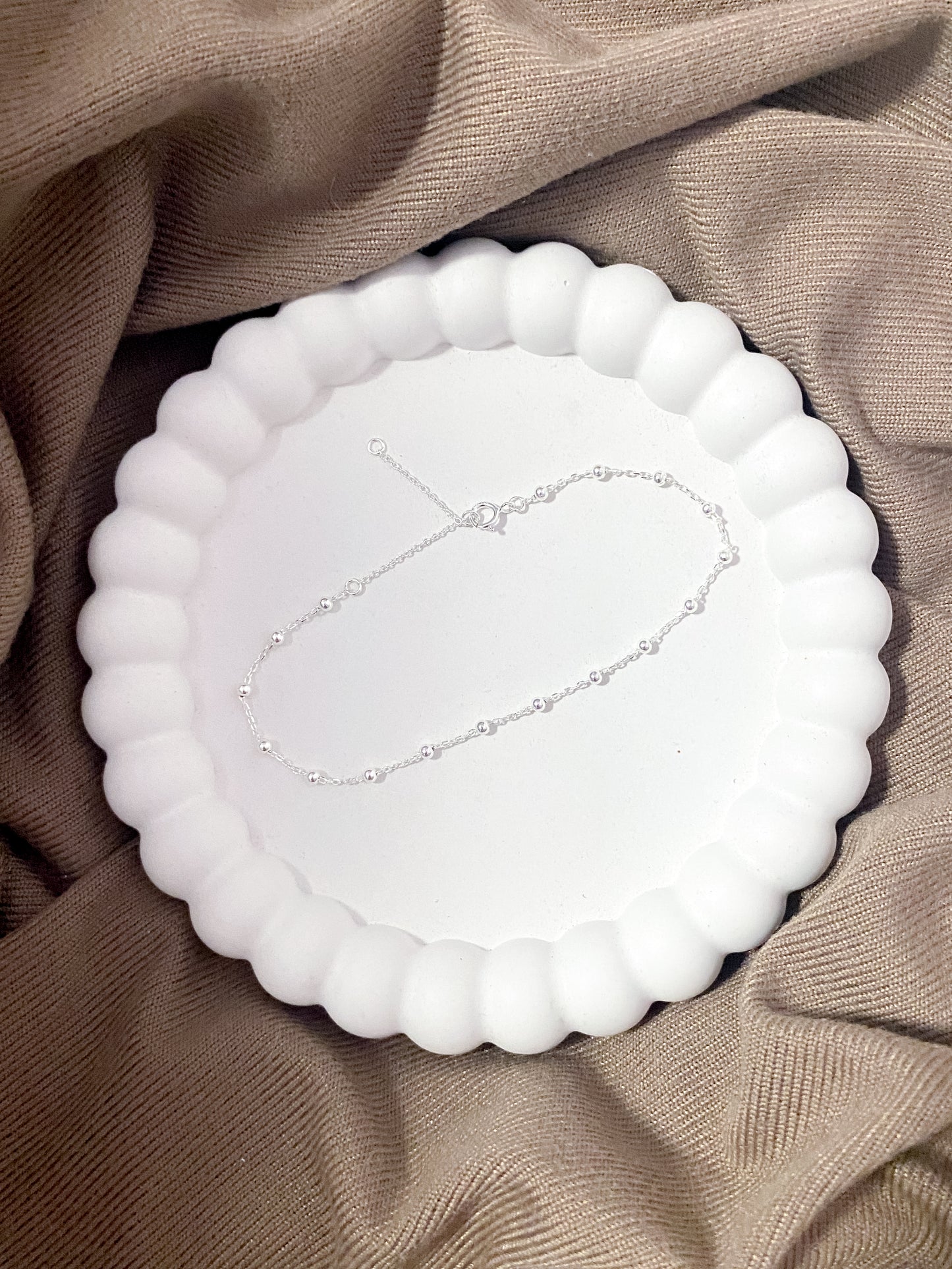 Sterling Silver Dotted Chain Bracelet