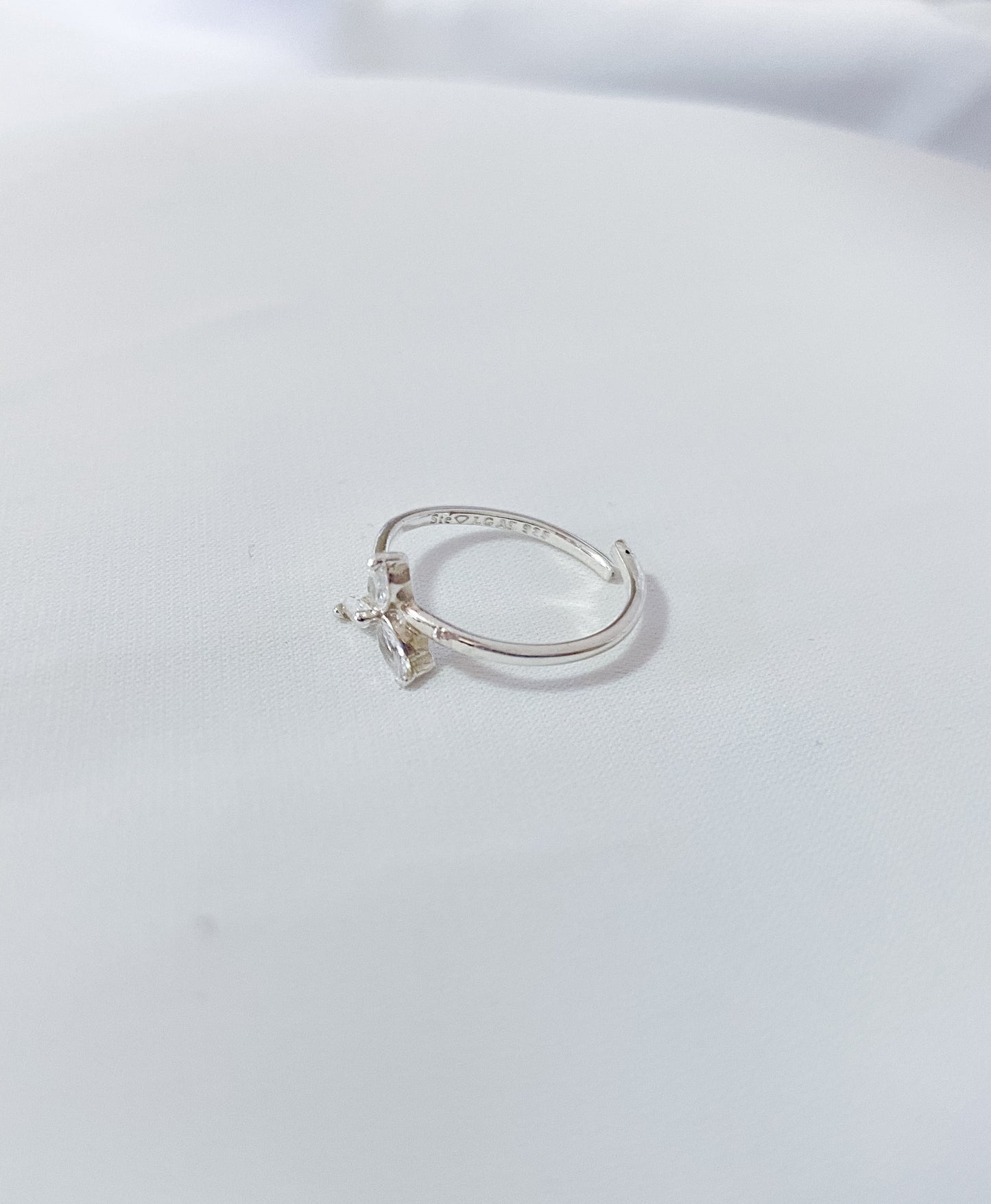 Dainty Starlet Adjustable Sterling Silver Ring