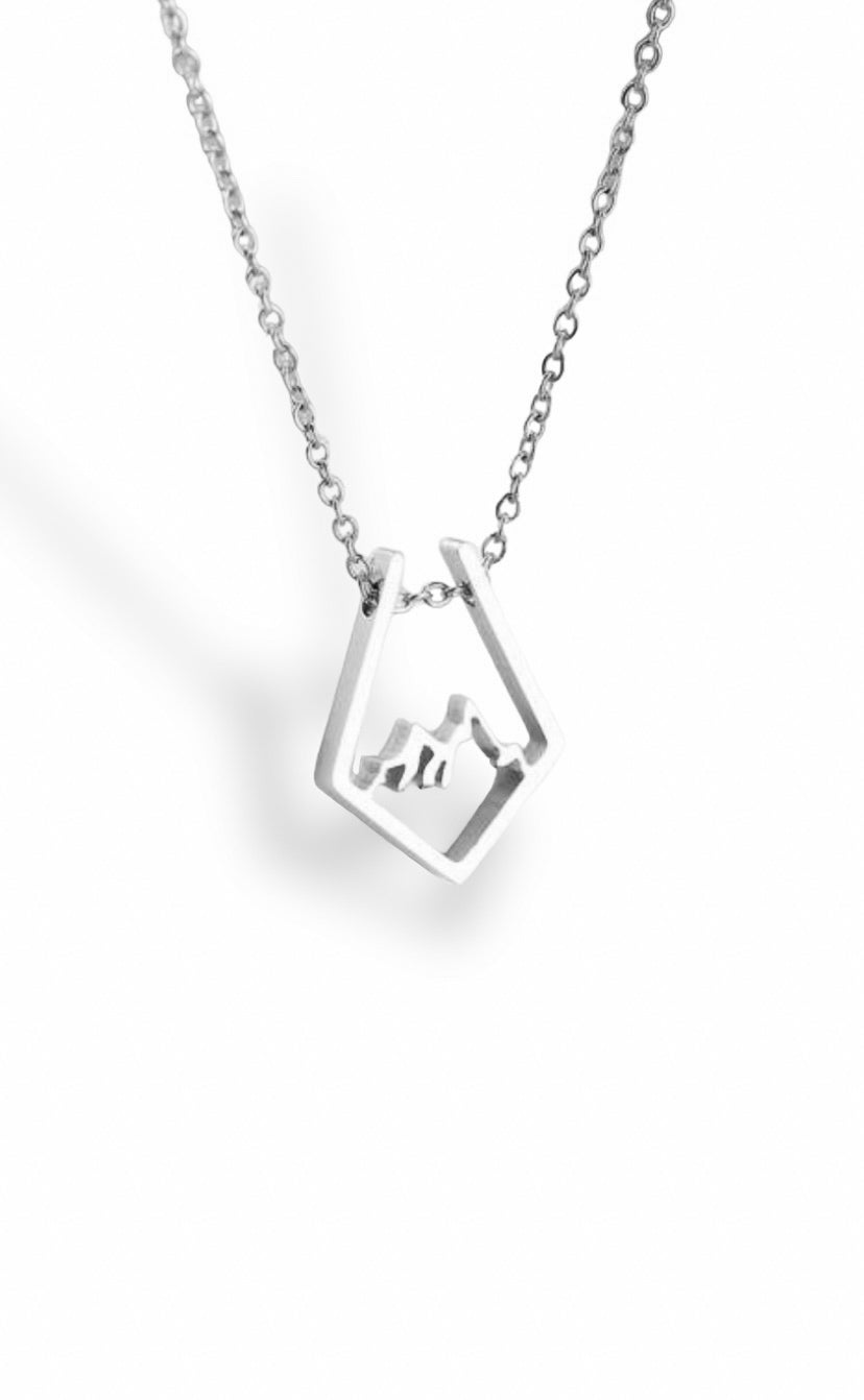 Mountain Cutout Necklace - Silver