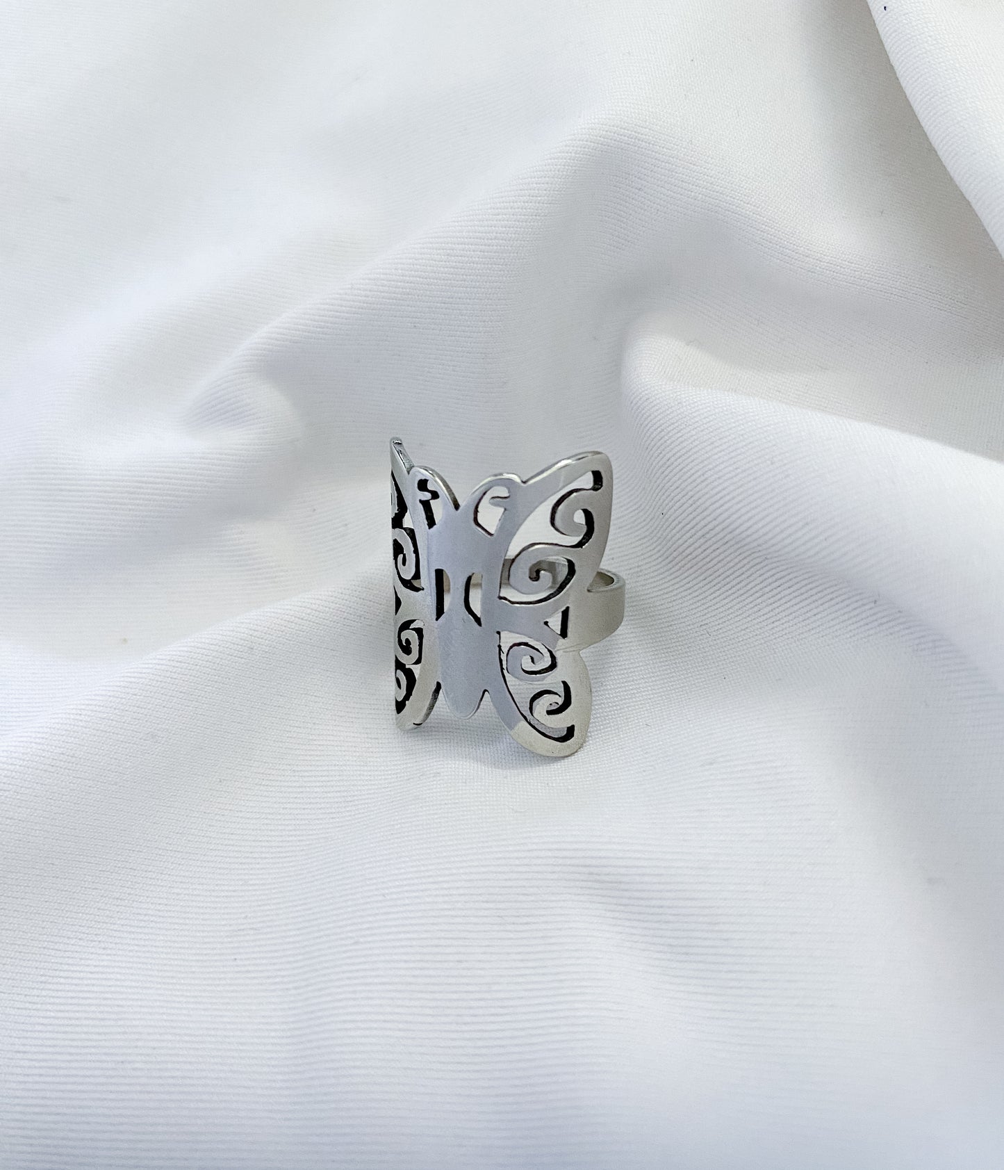 Large Butterfly Statement Ring - Silver