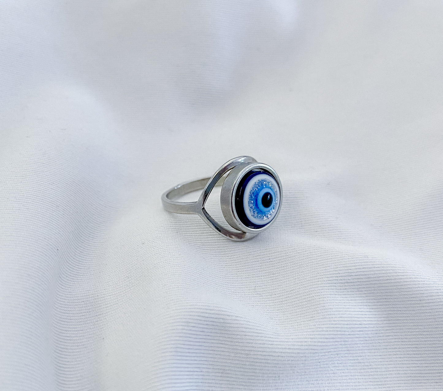 Glitter Eye Ring - Silver