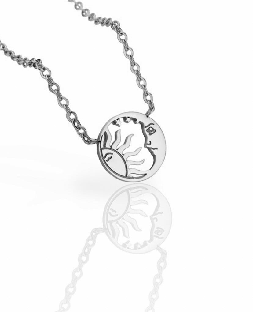 Celestial Circle Necklace - Silver
