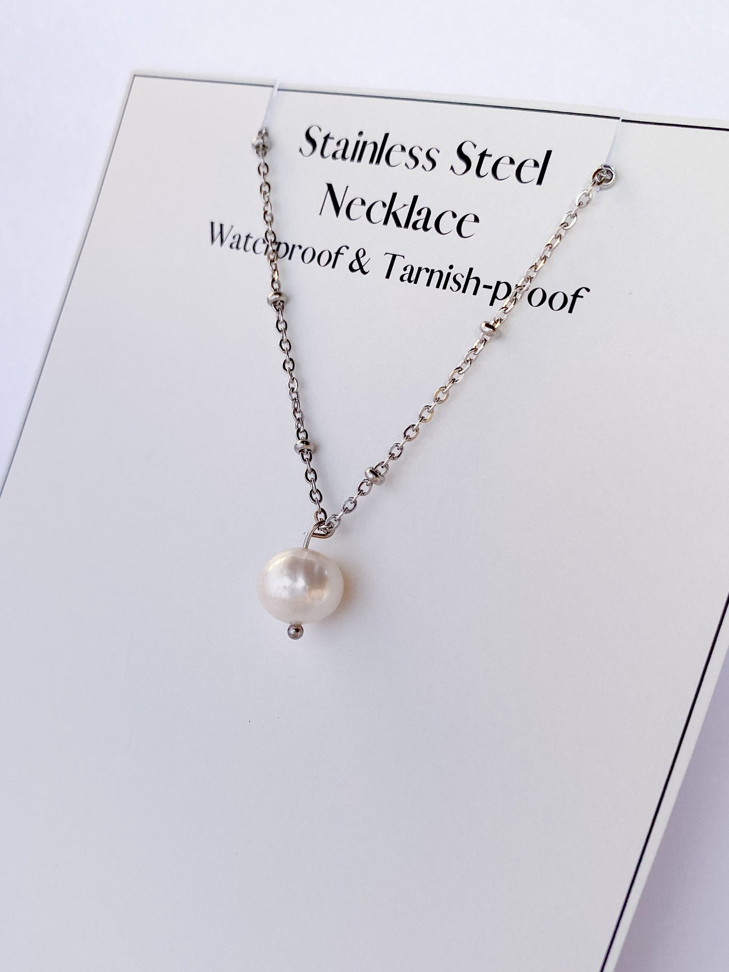 Real Pearl Classic Necklace - Silver