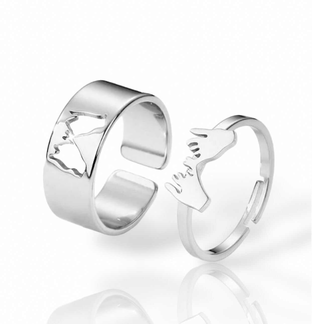 Pinky Promise Ring Set Silver prismjewelrysa