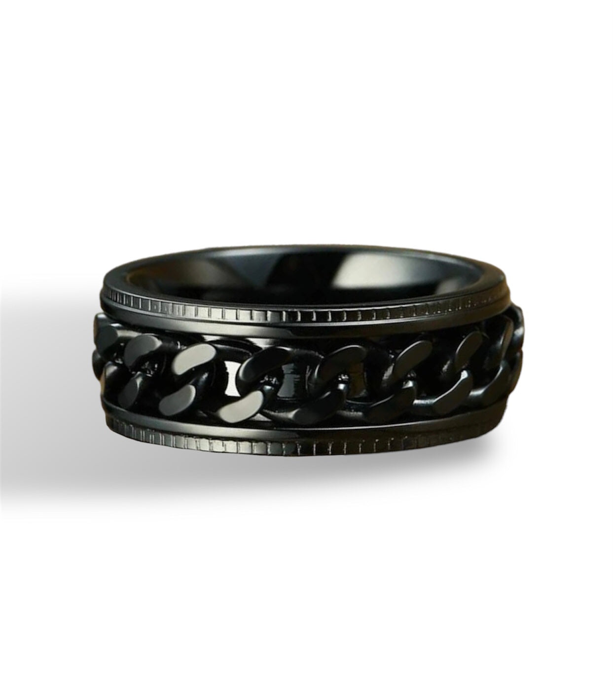 Chain Fidget Ring: Black-on-Black
