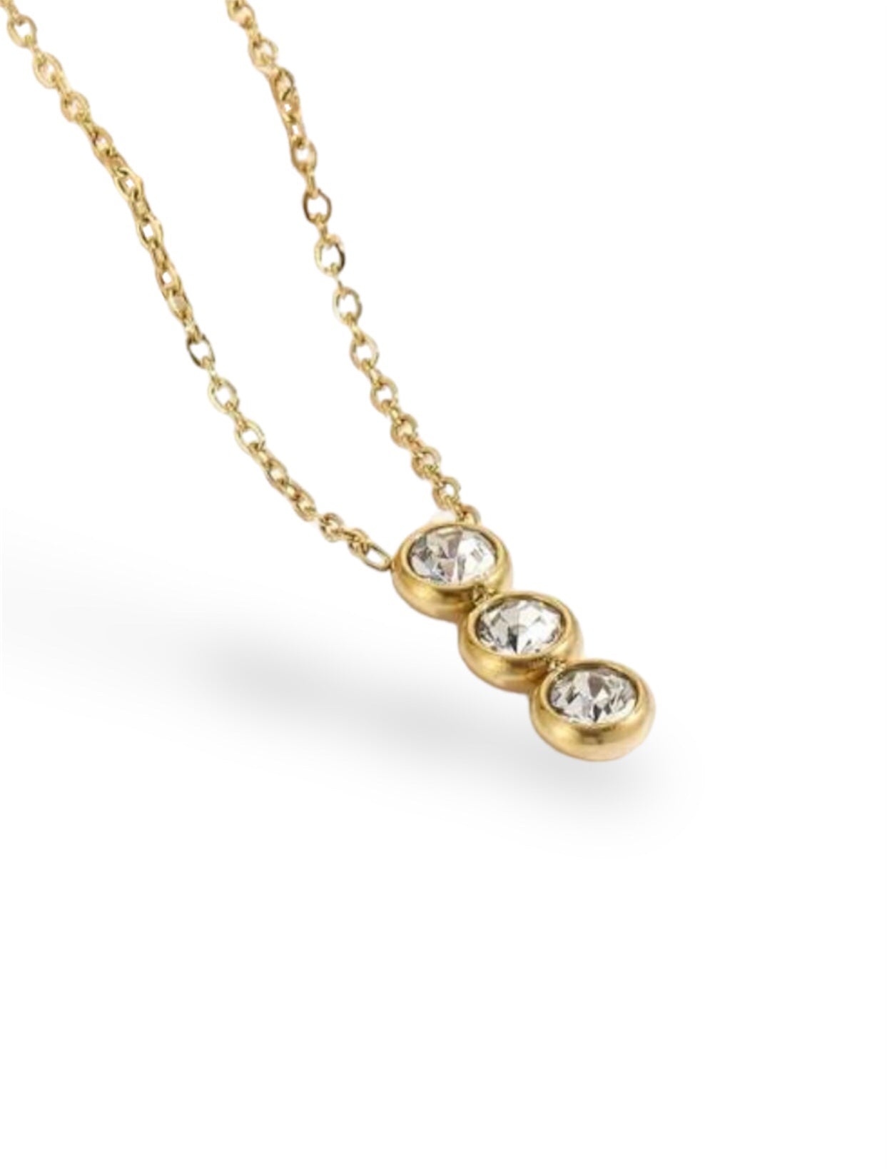 Diamanté Triplet Necklace - Gold