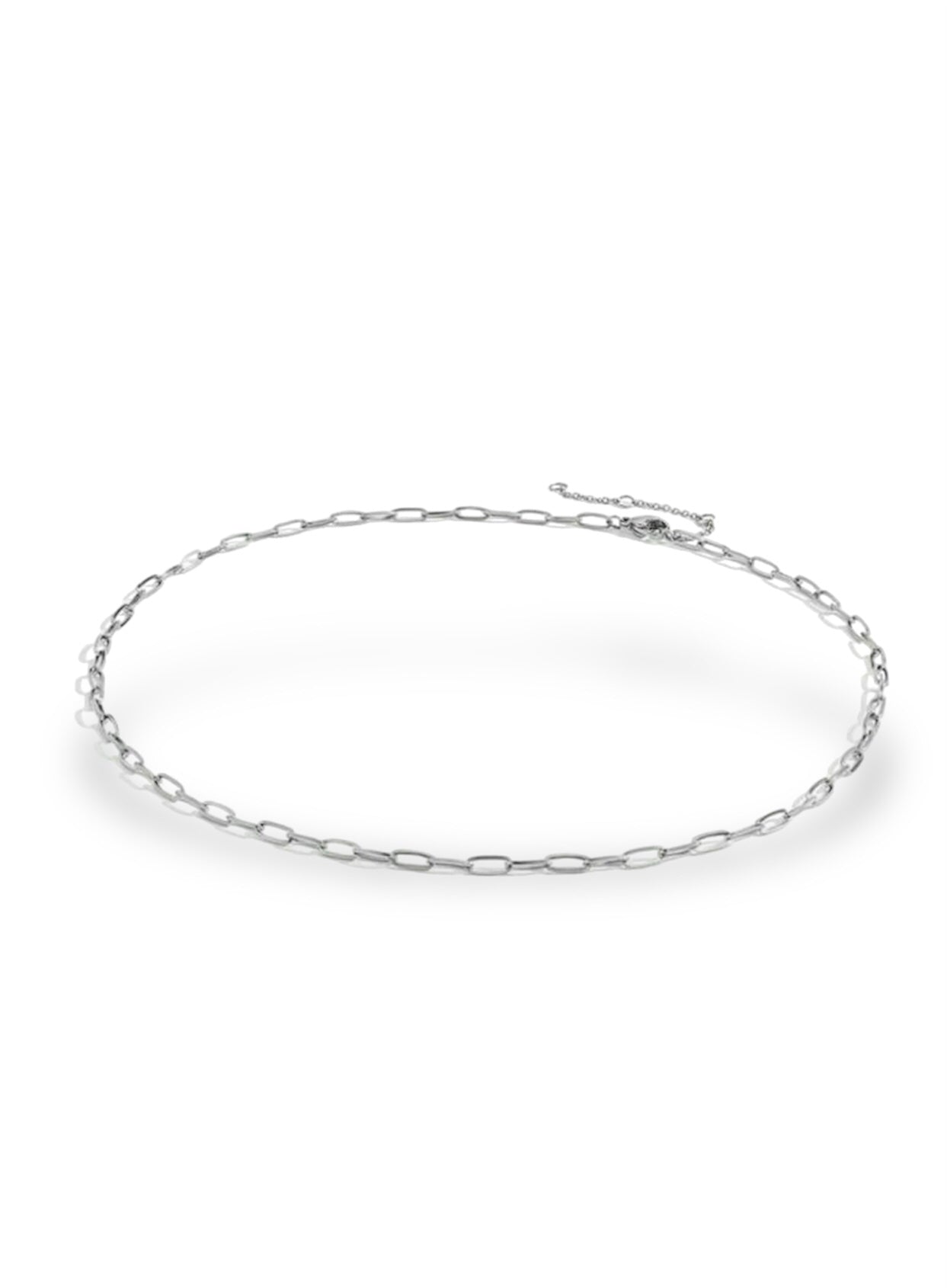 Fine Paperclip Chain Necklace - Silver