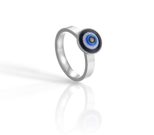 Evil Eye Ring - Silver