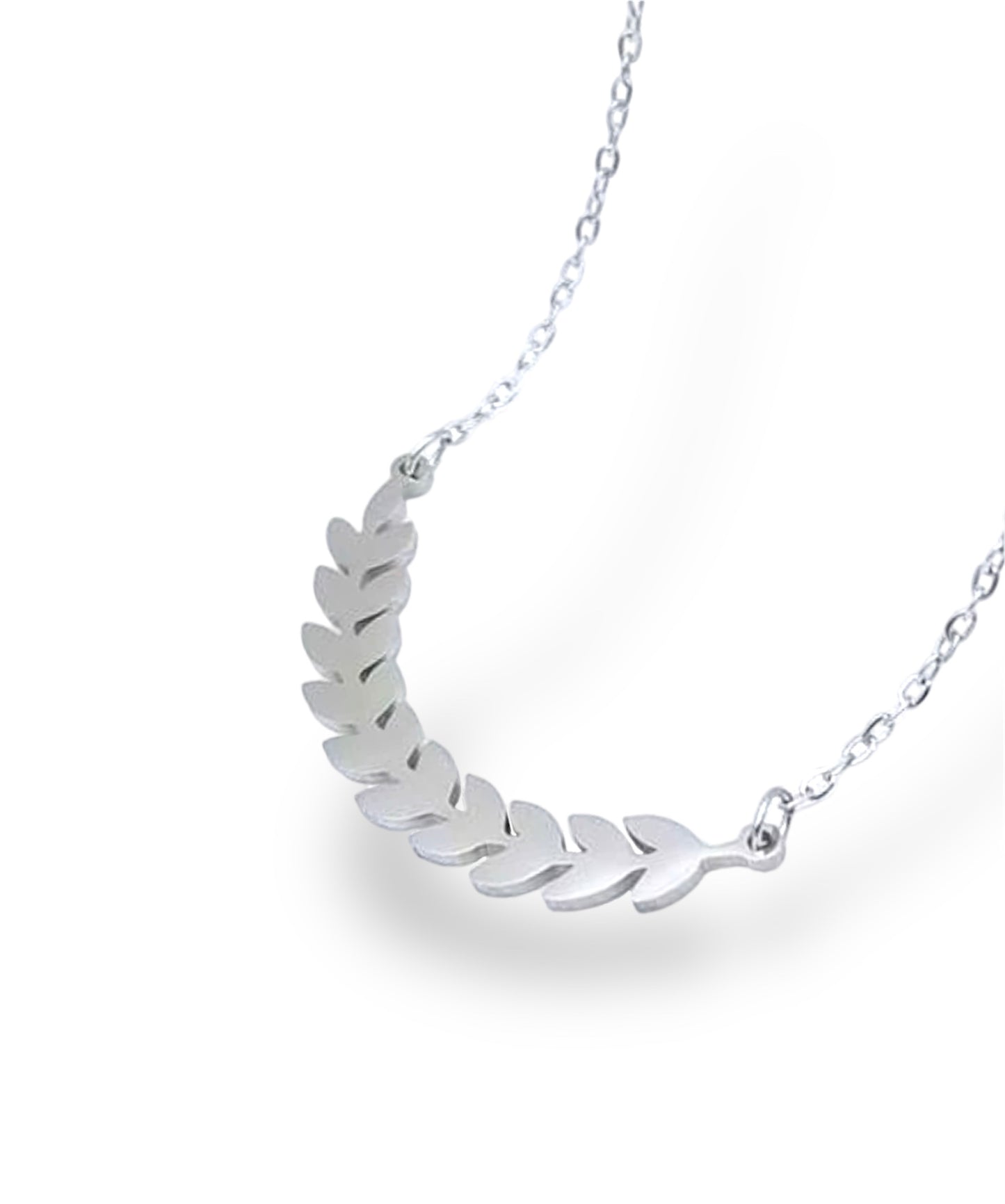 Roman Leaf Necklace - Silver