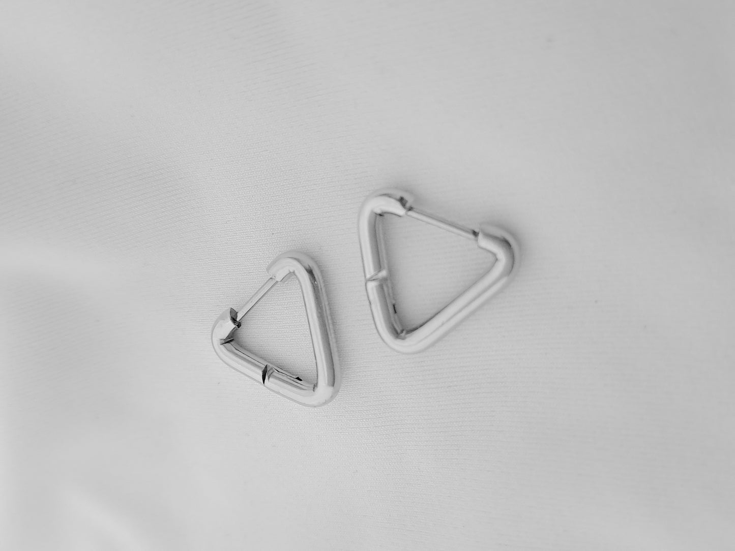 Triangle Sleeper Earrings - Silver