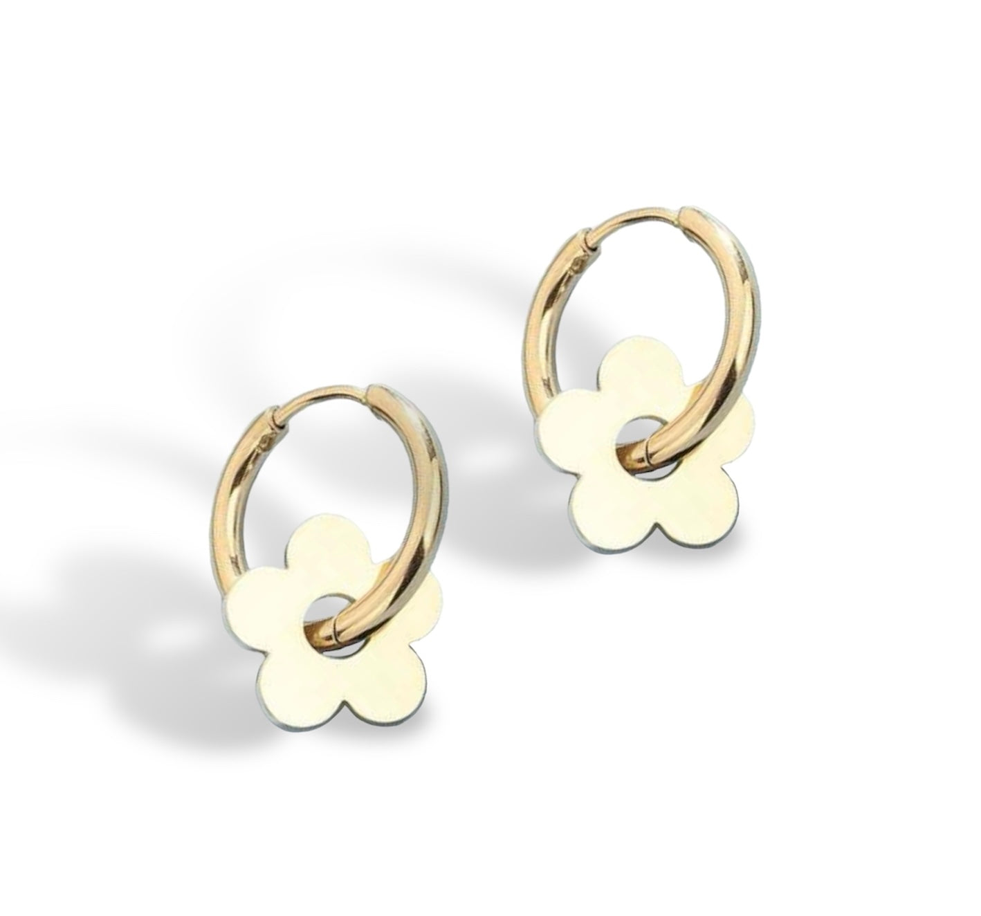 Daisy Hoop Earrings - Gold