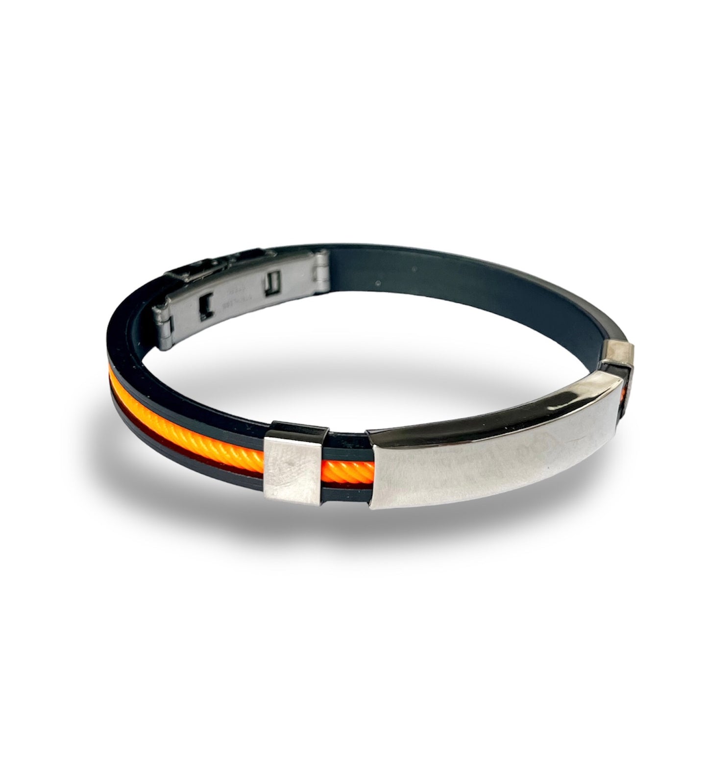 Rubber Bracelet - Black/Orange