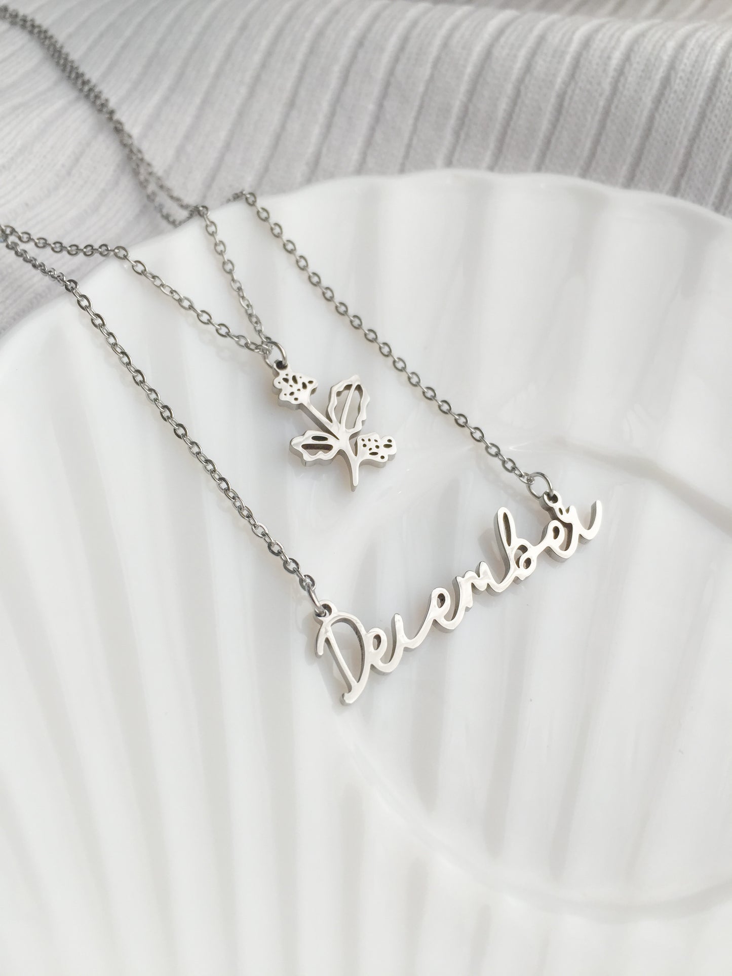 December Layered Necklace - Silver