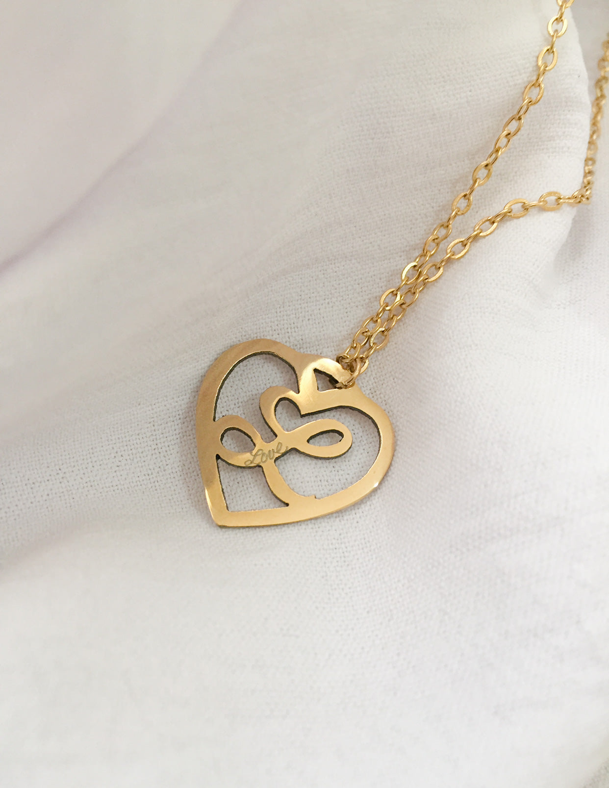Letter Engraved Necklace - Gold
