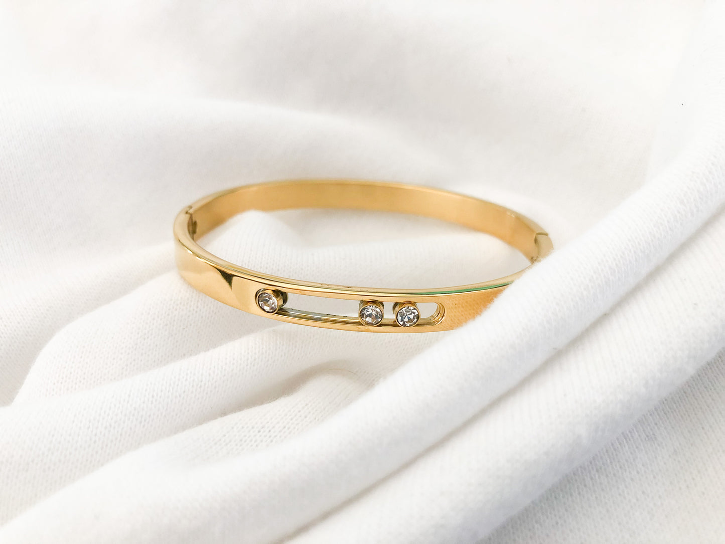 Diamanté Fidget Bangle - Gold