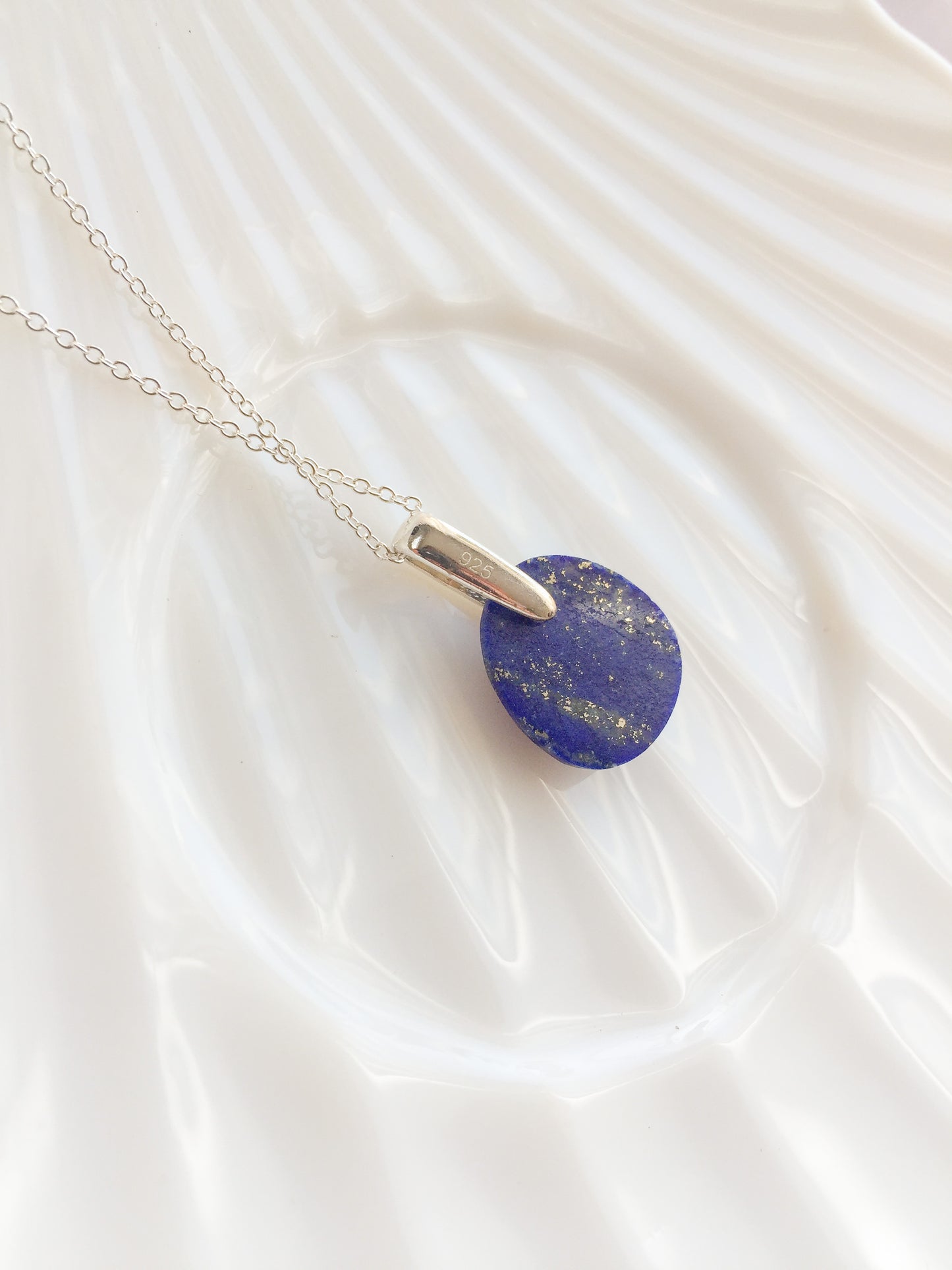 Sterling Silver Blue Crystal Necklace