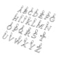 Typography Letter Charm Necklace - Silver