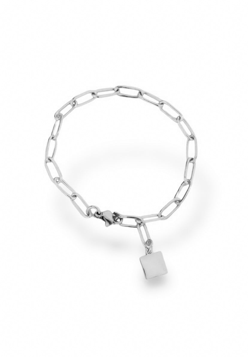 XS Lock Paperclip Chain Bracelet - Silver