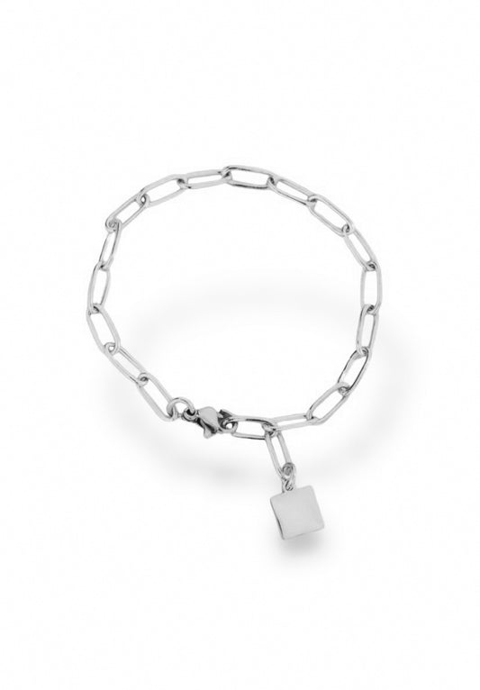 XS Lock Paperclip Chain Bracelet - Silver
