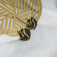 Large Diamond Shaped Earrings - Black & Gold