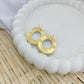 Large Disk Black Earrings - Gold