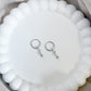 Dangling Rose Hoop Earrings with a Surgical Steel Post