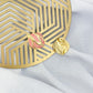 Large Rippled Earrings - Pink & Gold