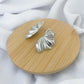 Large Ridged Crescent Earrings - Silver