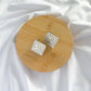 Large Bobbed Block Earrings - Silver
