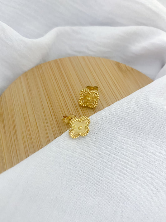 Clover Stud Earrings - Gold