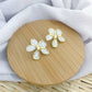 Large Spring Earrings - White & Gold