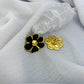 Large Spring Earrings - Black & Gold