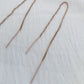 Rose-Gold Plated Double Thread Sterling Silver Stud Earrings