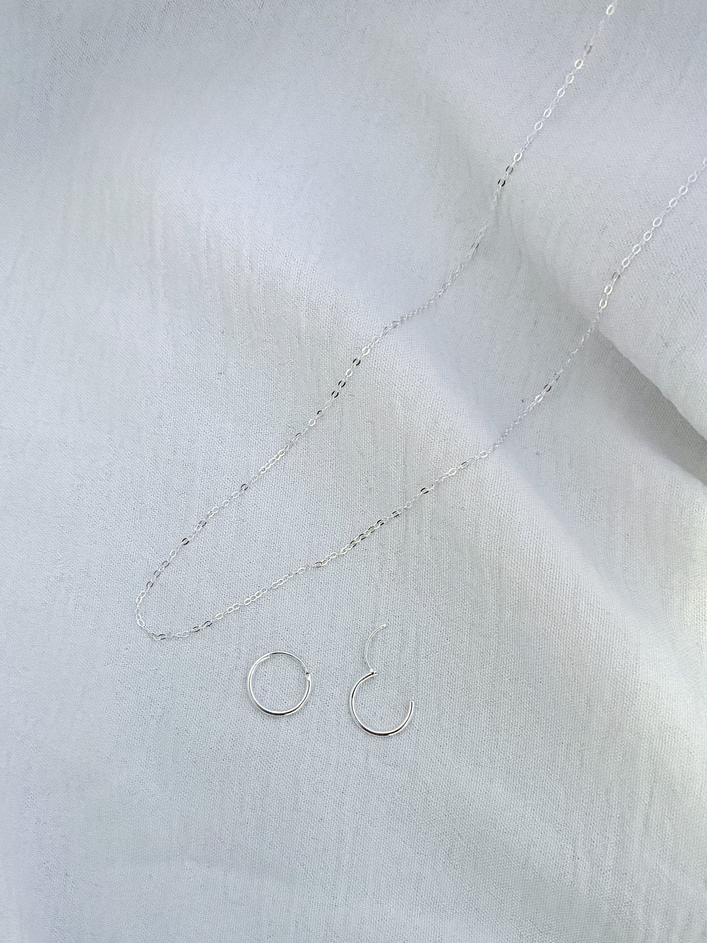 Standard Sterling Silver Chain (45cm) & Earring Set