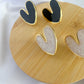 Large Blended Heart Earrings - Gold