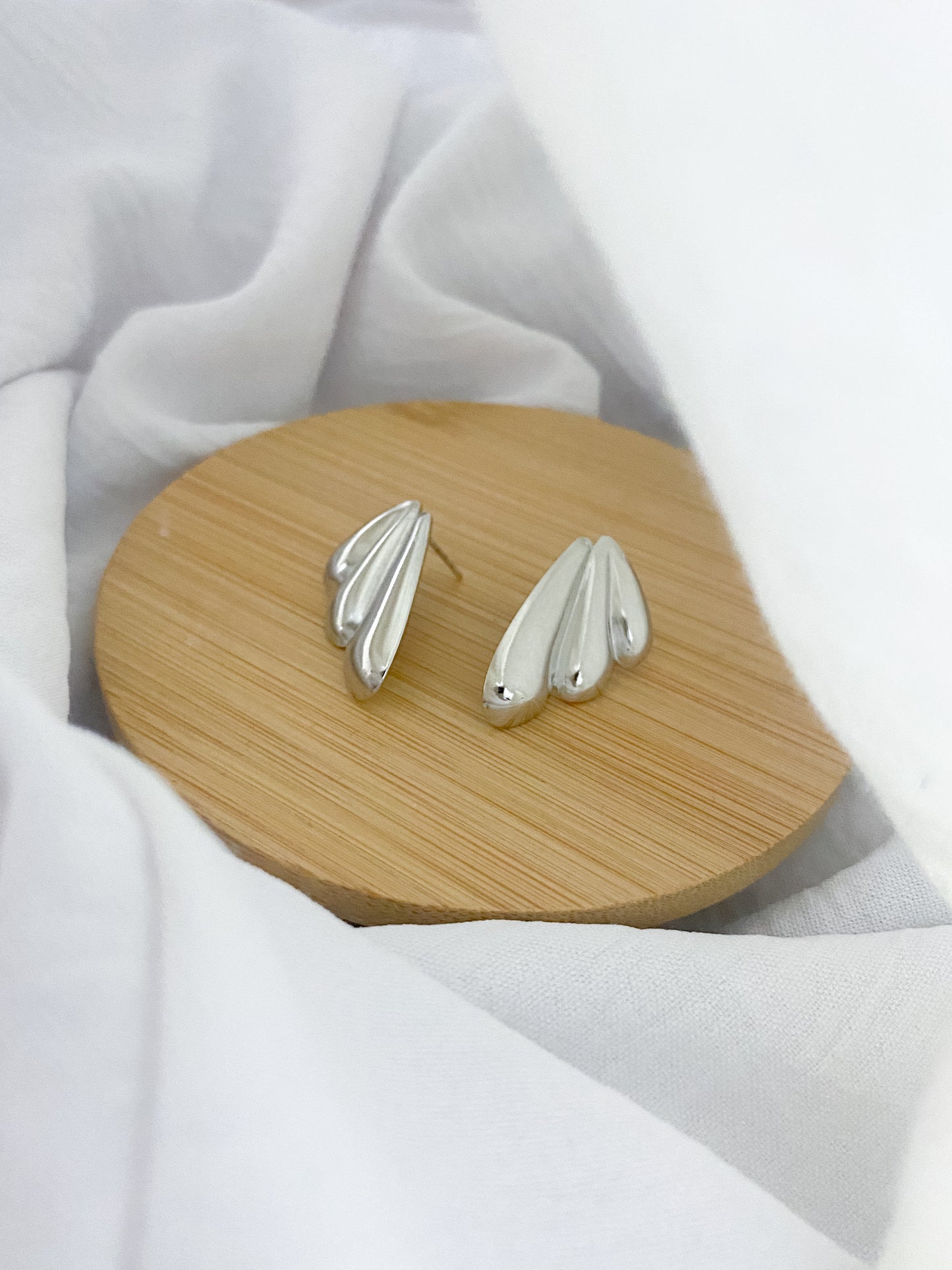 Large Winged Earrings - Silver